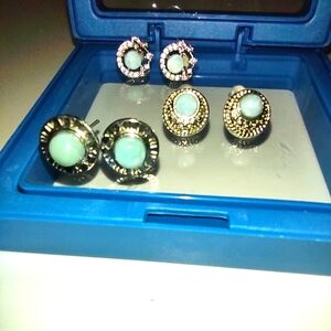 Larimar S925 Posts Crystal Earrings